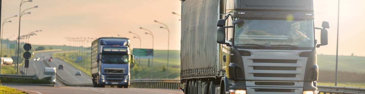 Trucks operating on a highway